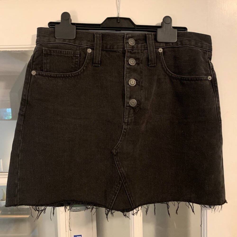 Madewell Mini Skirt - Worn Once - Black / Grey Denim - Size 28 (~ size US 6)